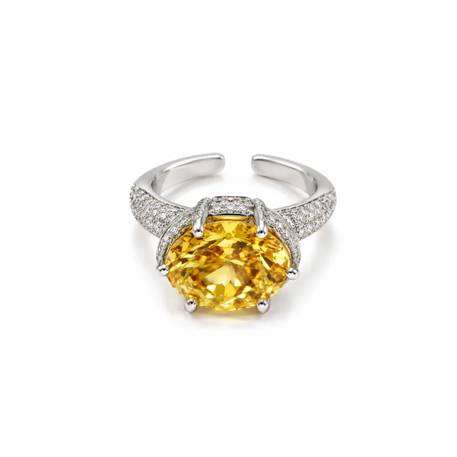 Каблучка "Sunny Crystal" - Медсплав, Фіаніт, Циркон - арт. LE-1792938034357 - Le'Perle - фото 3