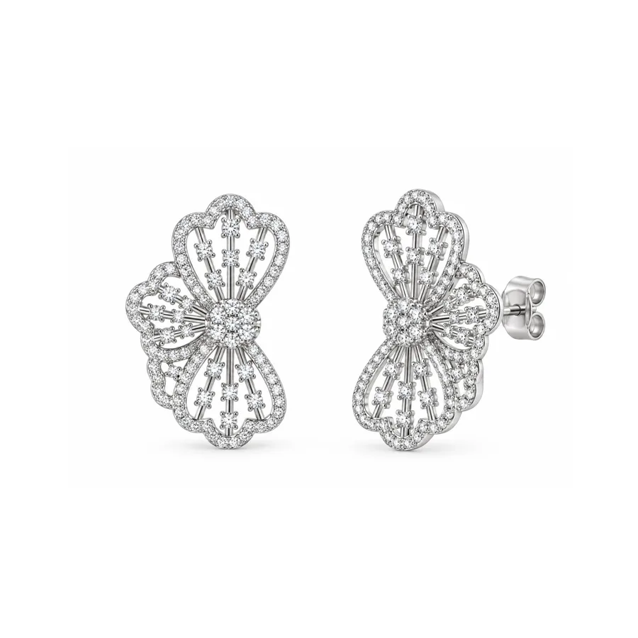 Сережки "Stylet" - Медсплав, Фіаніт, Циркон - арт. LE-1792939891461 - Le'Perle - фото 2